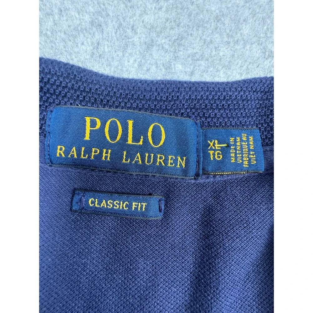 Polo Ralph Lauren Mens XL Classic Fit Navy Blue Polo 67 Short‎ Sleeve Shirt